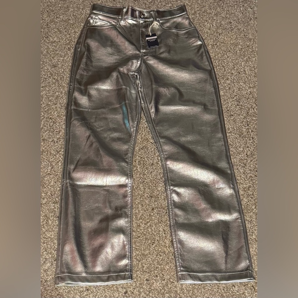 Abercrombie and Fitch Curve Love 90’s Straight Ultra High Rise Faux Leather Pant